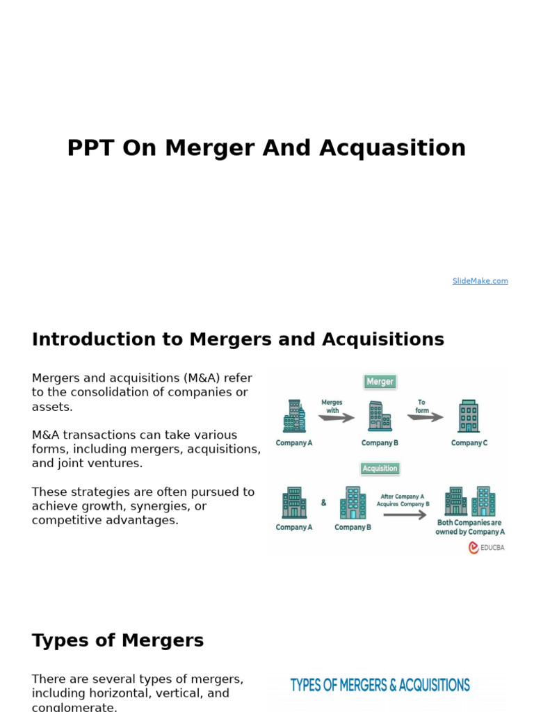 On Merger and Acquasition | PDF | Mergers And Acquisitions | Economies