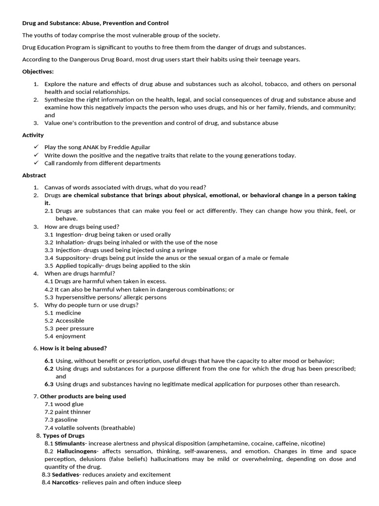 Youth Drug Abuse Prevention Guide | PDF | Substance Abuse | Drugs