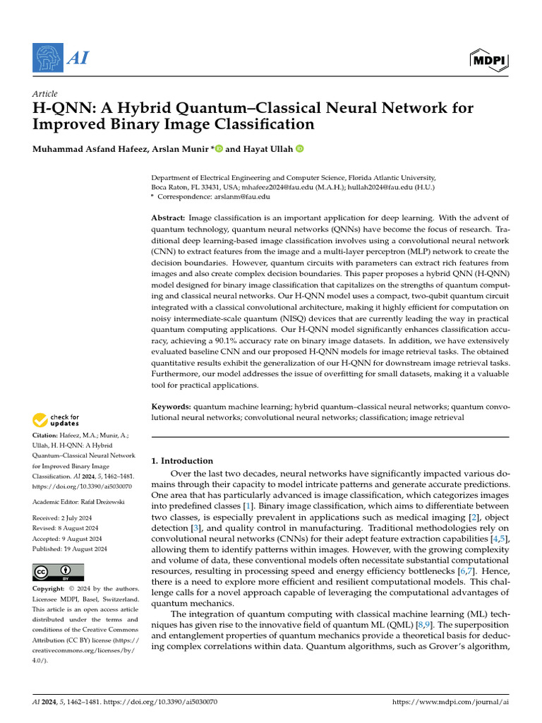 Hybrid Quantum-Classical Neural Network for Image Classification | PDF ...