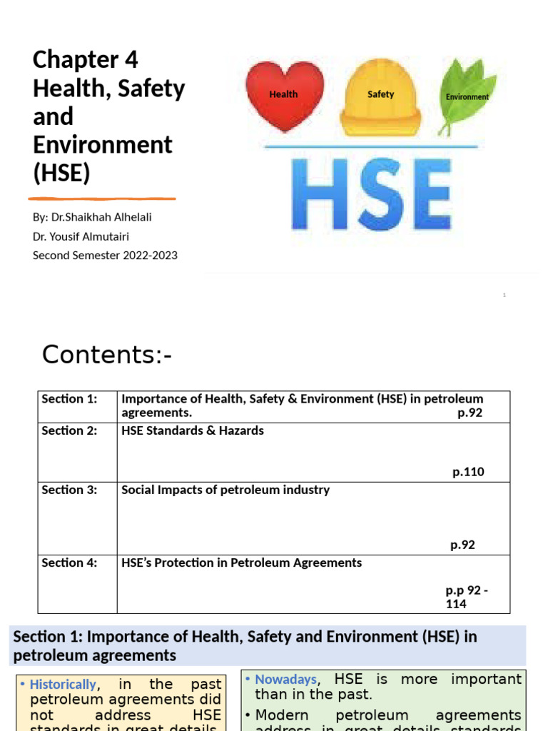 HSE Standards in Petroleum Agreements | PDF | Deepwater Horizon Oil ...