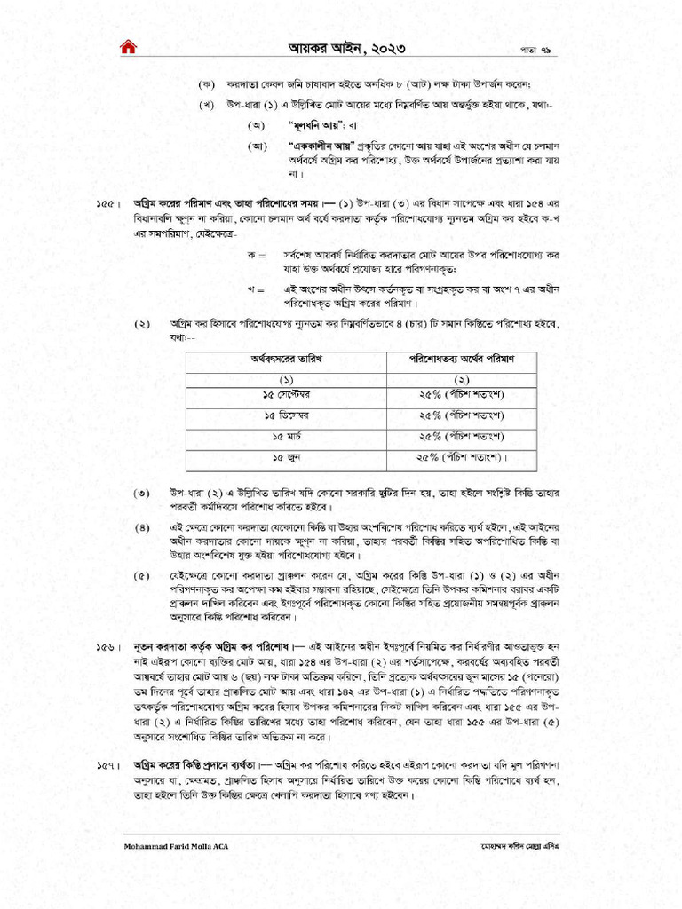 Section 155 - AIT DETERMINATION & PAYMENT SCHEDULE | PDF