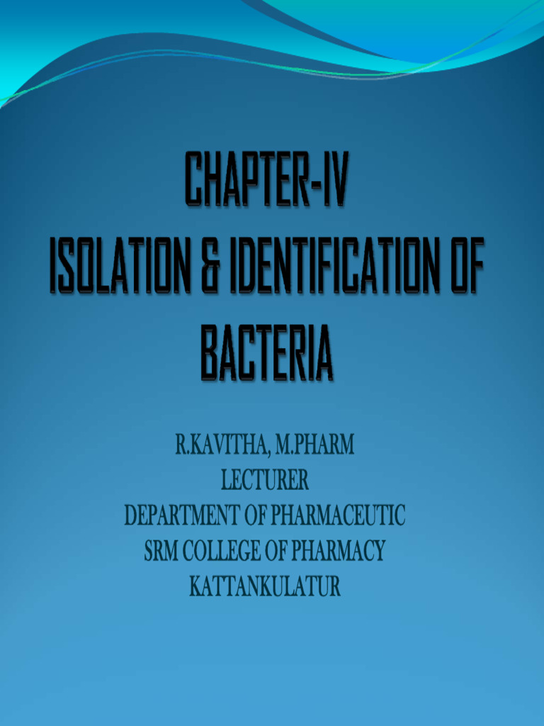 Bacterial Identification Methods in Pharmacy | PDF | Catalase | Staining