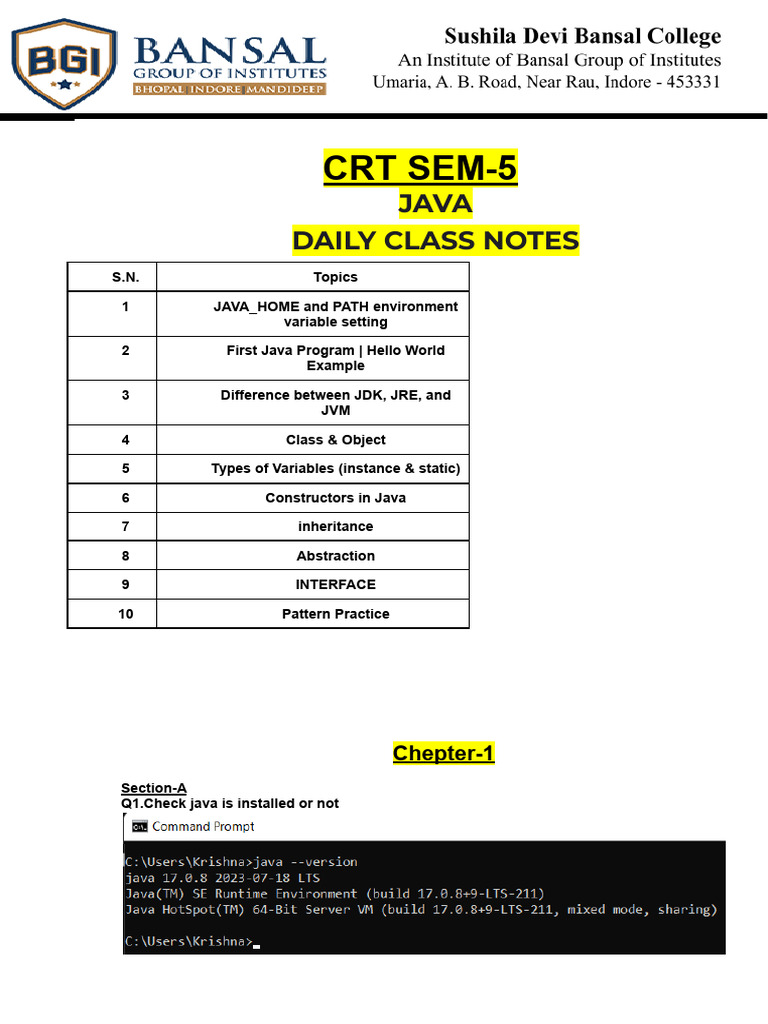 Java Environment Setup and Basics | PDF | Inheritance (Object Oriented ...