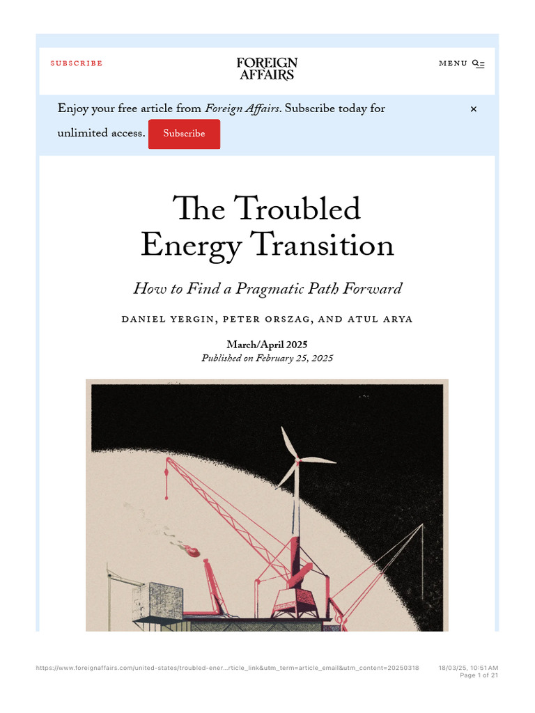 The Troubled Energy Transition - How To Find A Pragmatic Path Forward ...