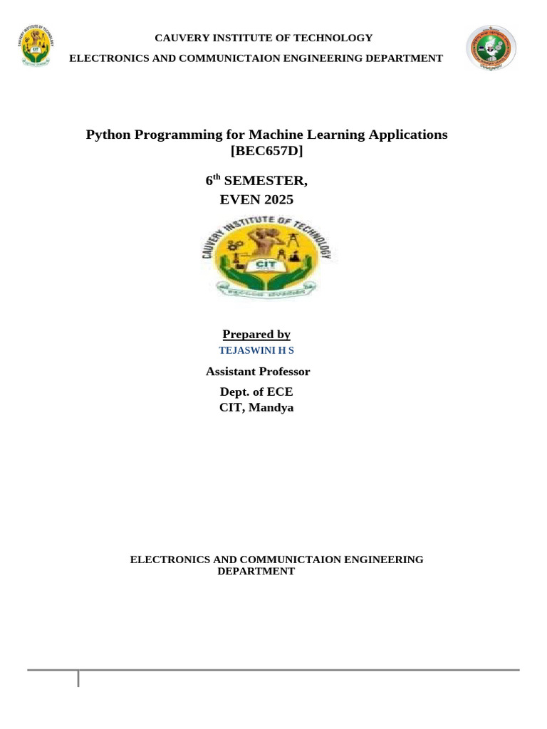 Python for Machine Learning in ECE | PDF | Modulation | Sampling ...