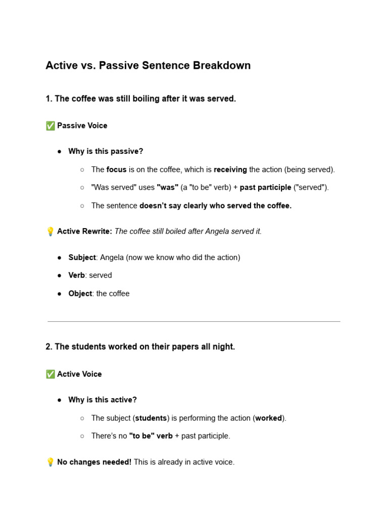 Active and Passive Voice Explained | PDF | Verb | Subject (Grammar)