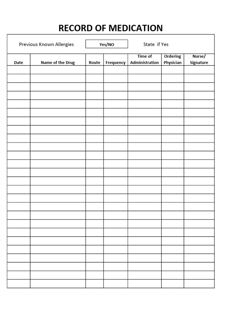 Medication Sheet | PDF
