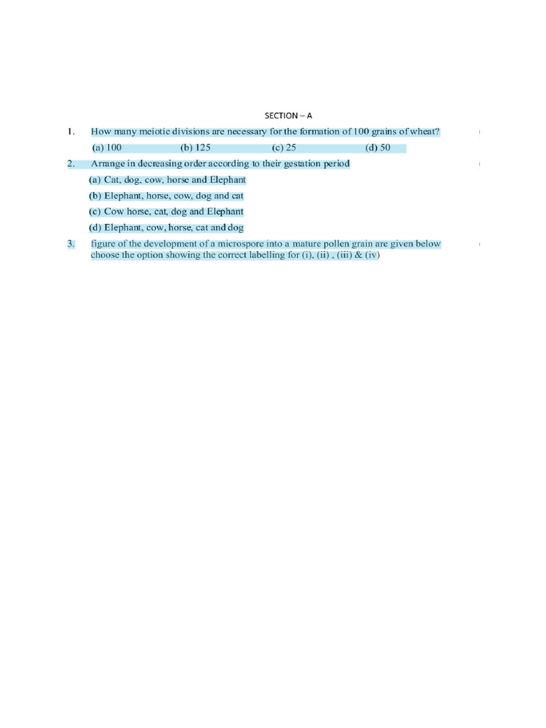 CBSE Class 12 Biology Sample Paper Set 1 | PDF | Lymphocyte | Lymphatic ...