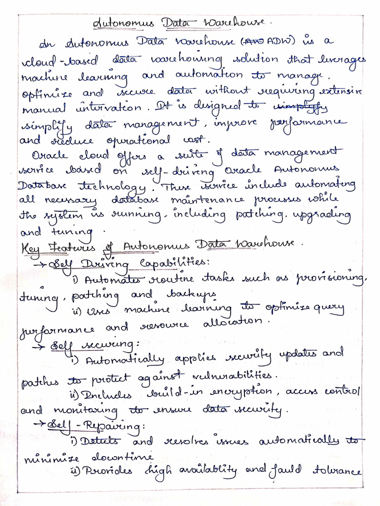 Autonomous Data Warehouse Pdf