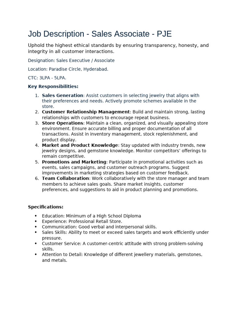 Sales Associate | PDF