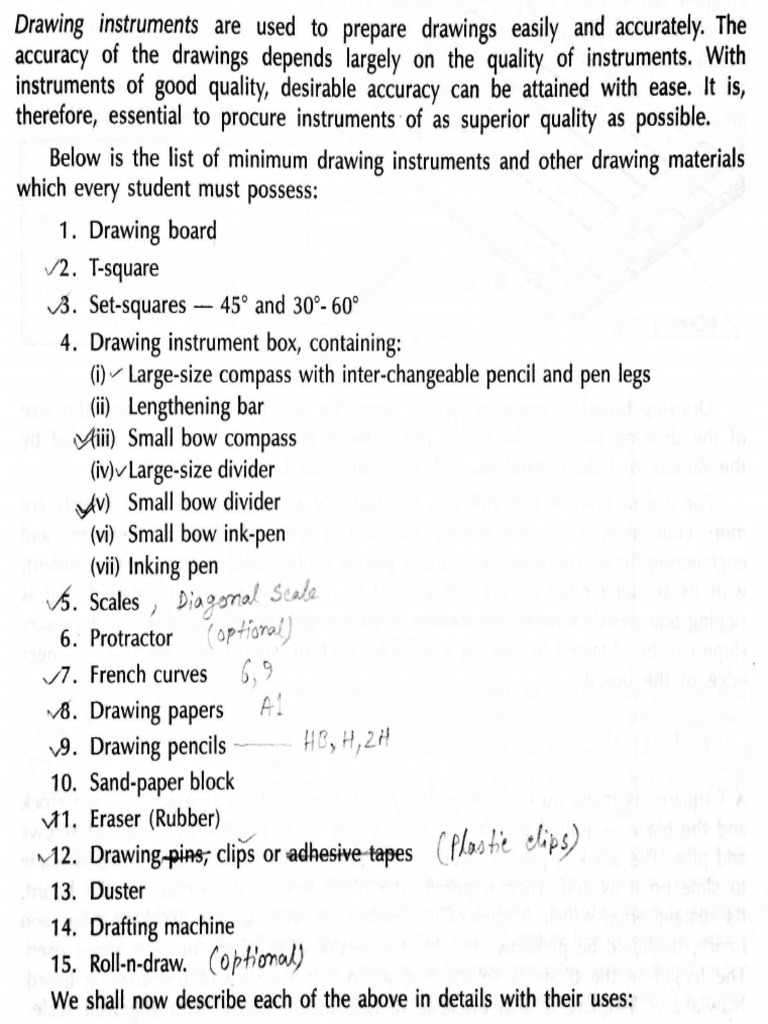 Engineering Drawing Instruments | PDF