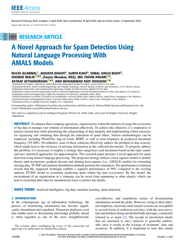 A Novel Approach For Spam Detection Using Natural Language Processing ...