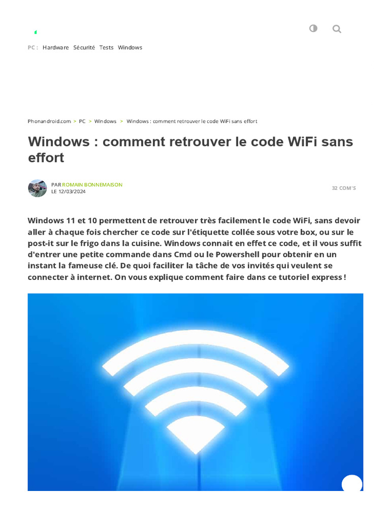 Retrouver le code WiFi sur Windows 10/11 | PDF | Windows 10 | Microsoft ...
