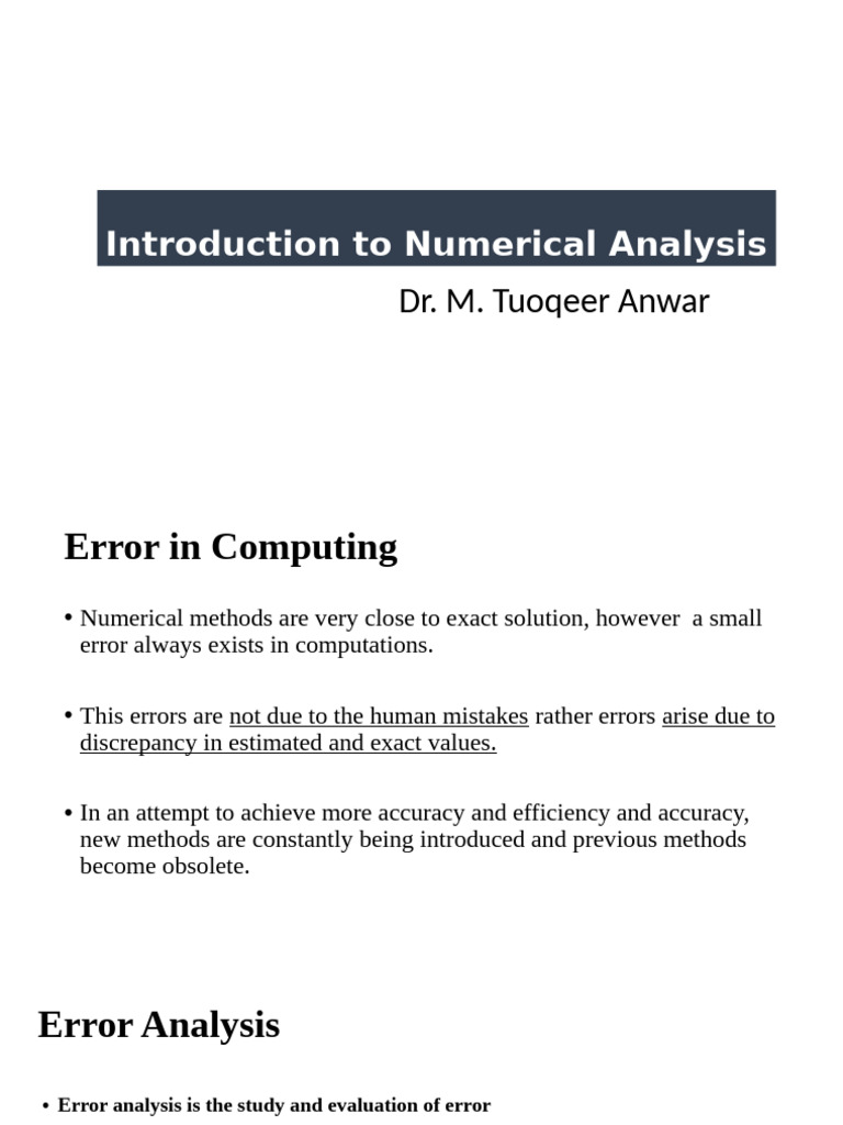 Understanding Numerical Analysis Errors | PDF | Error | Approximation