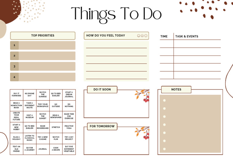 ADHD Daily To-Do List Template | PDF
