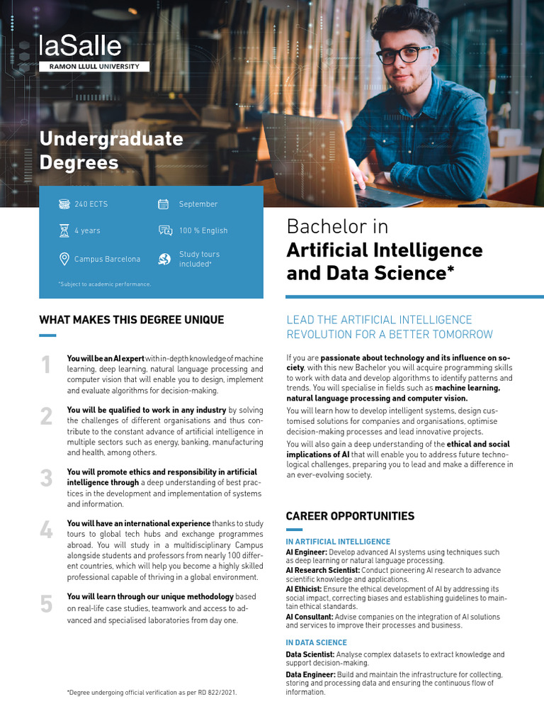 Bachelor in AI and Data Science, Barcelona | PDF | Artificial ...