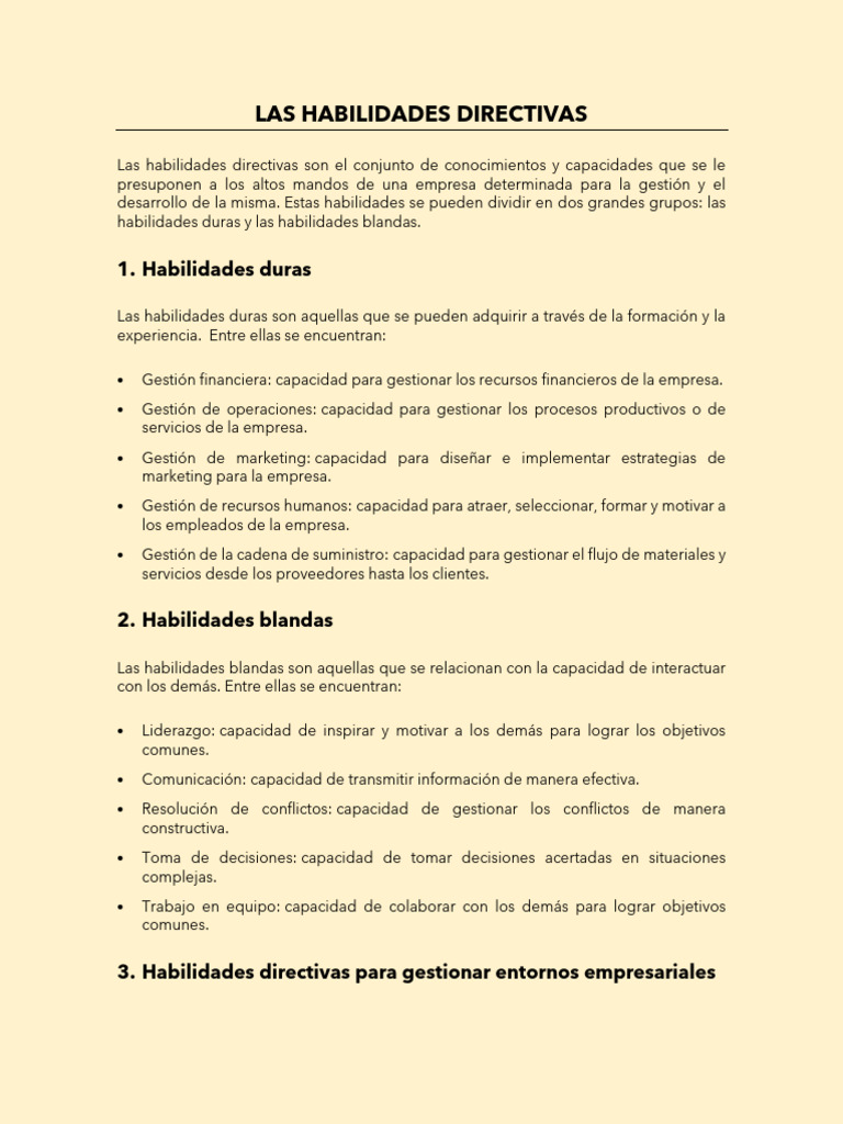Habilidades Directivas Esenciales | PDF | Business | Liderazgo