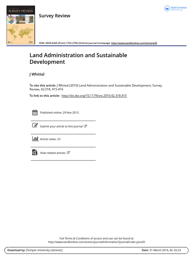 Land Administration and Sustainable Deve | PDF | Books | Sustainability