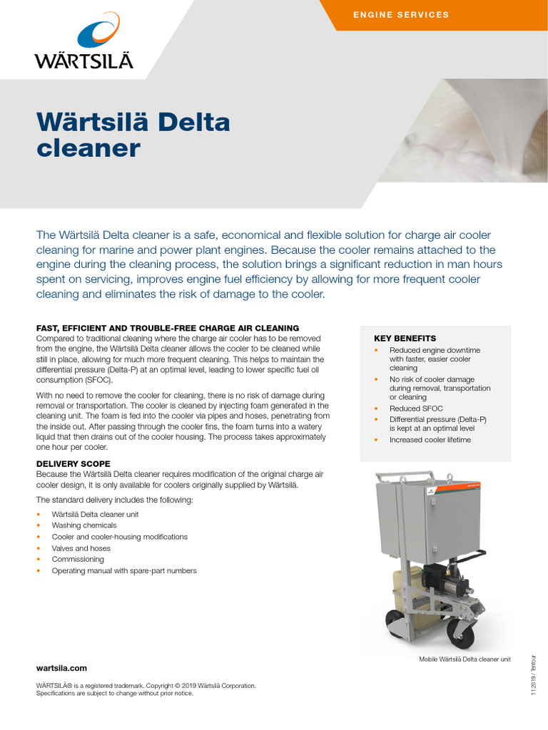 Wartsila Delta Cleaner Leaflet | PDF | Engines | Energy Technology