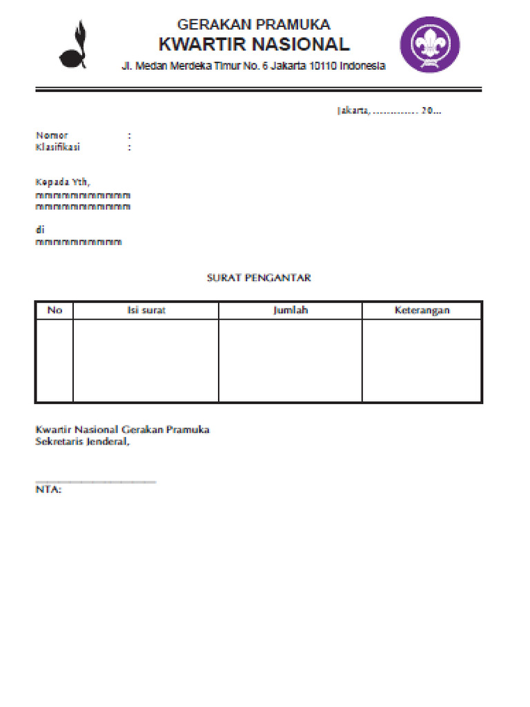 Form Surat Pengantar | PDF