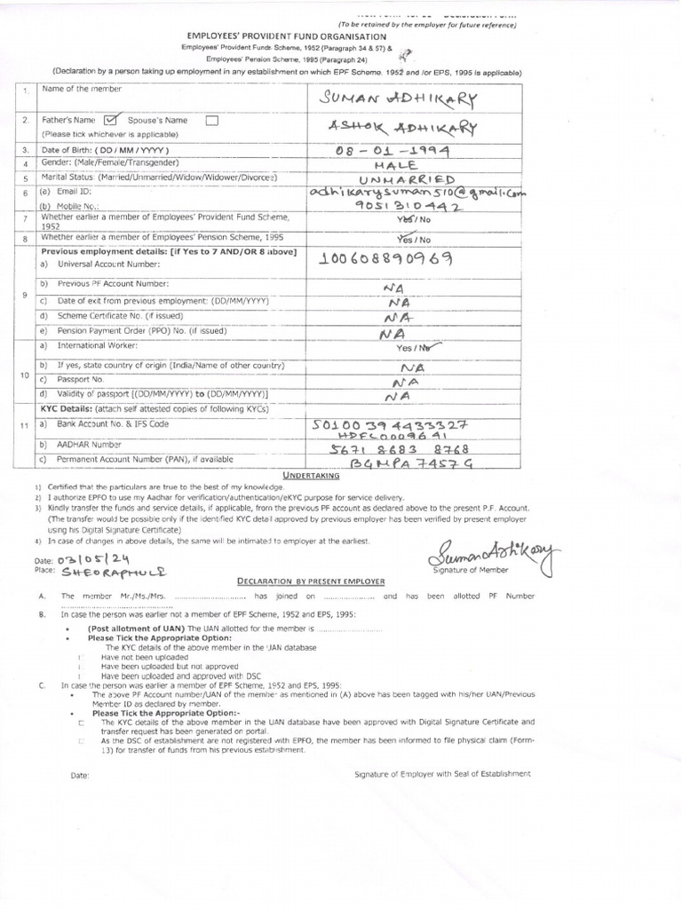 PF Form | PDF