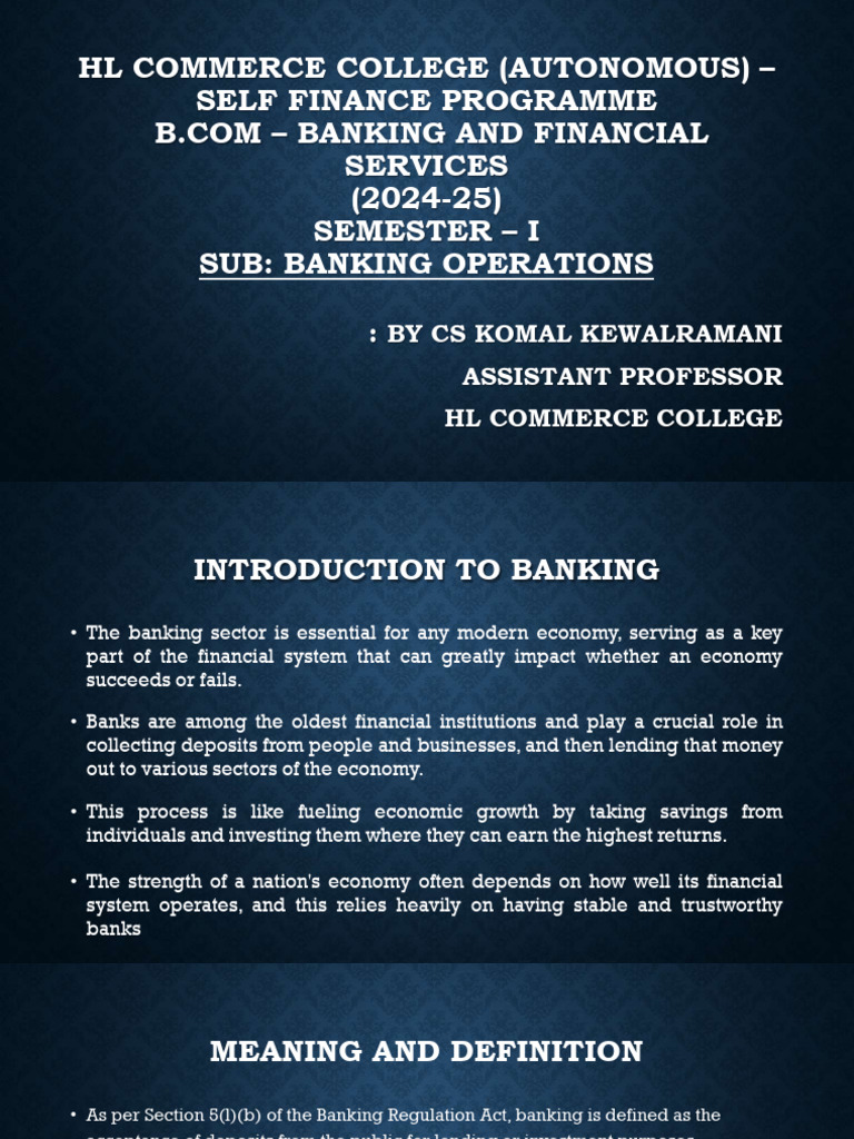 Introduction and Banking Principles | PDF | Banks | Reserve Bank Of India
