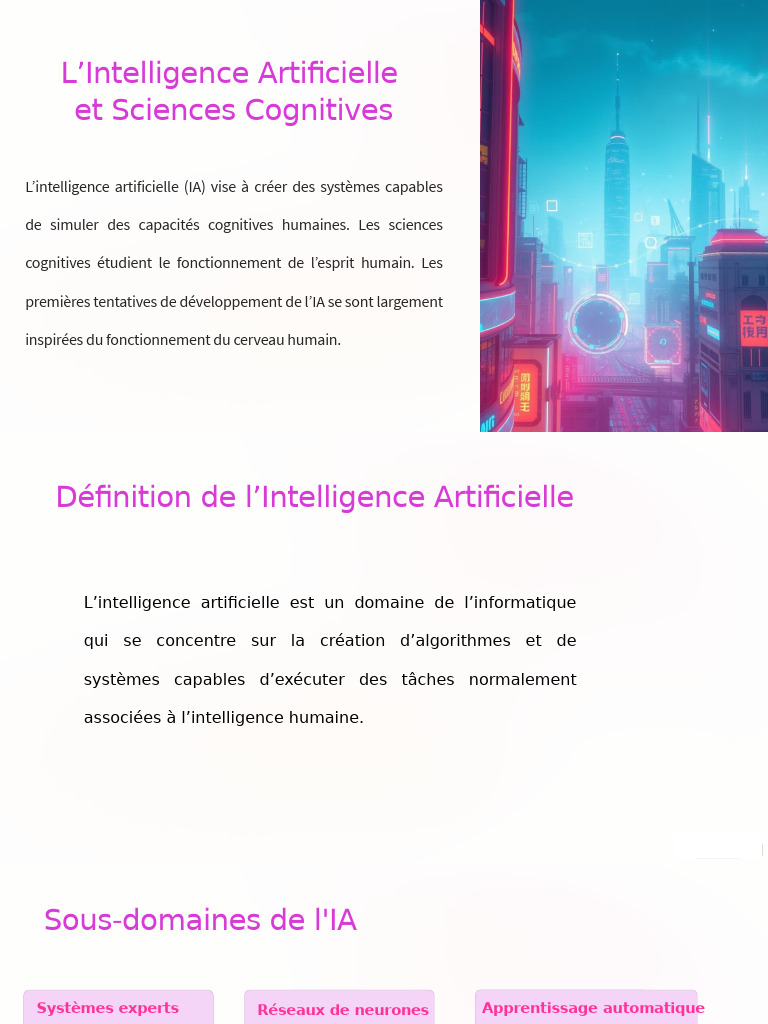 IA et Sciences Cognitives : Synergie clé | PDF | Intelligence ...
