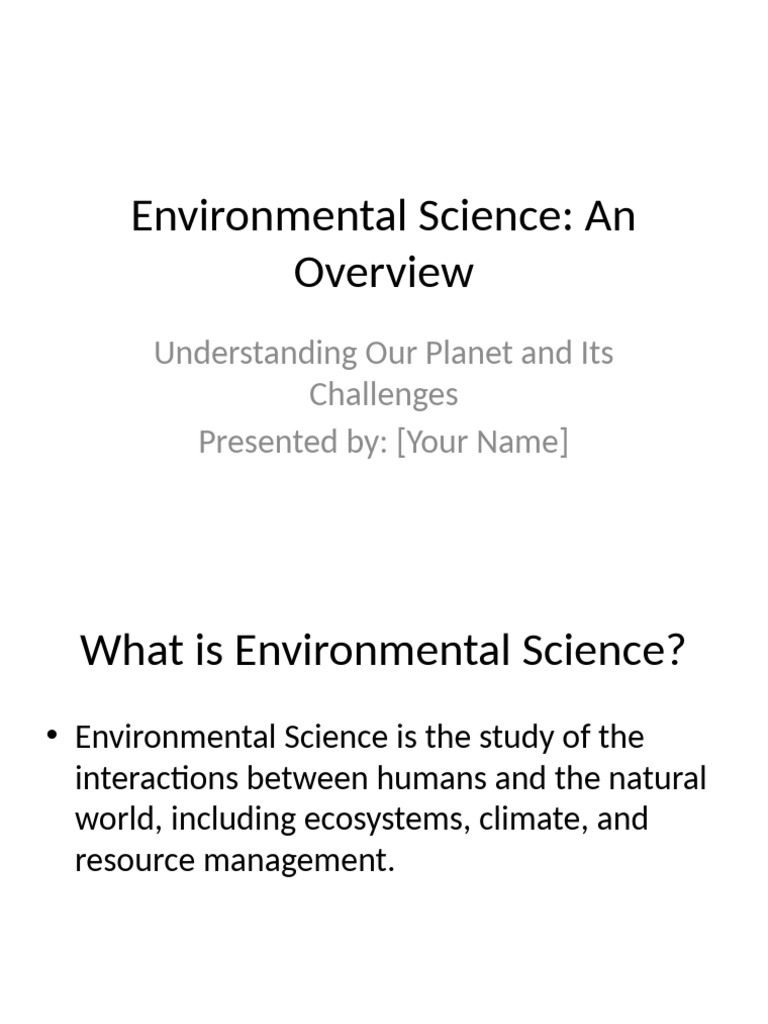 Environmental Science Overview | PDF