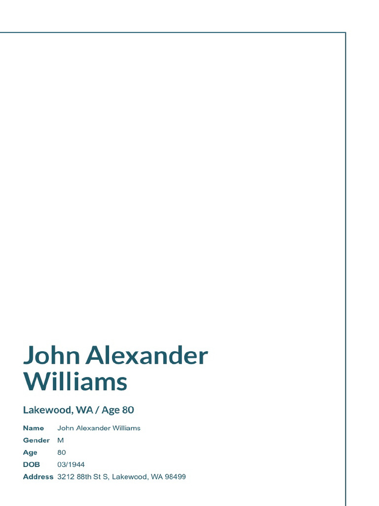 People Report - John Alexander Williams | PDF