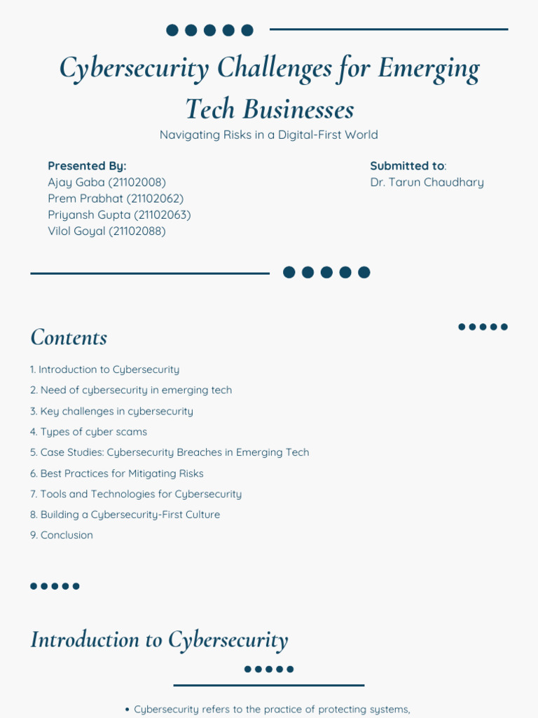Cybersecurity Strategies for Tech Startups | PDF | Security | Computer ...