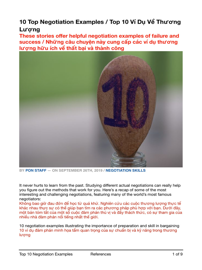 Top 10 Negotiation Examples | PDF