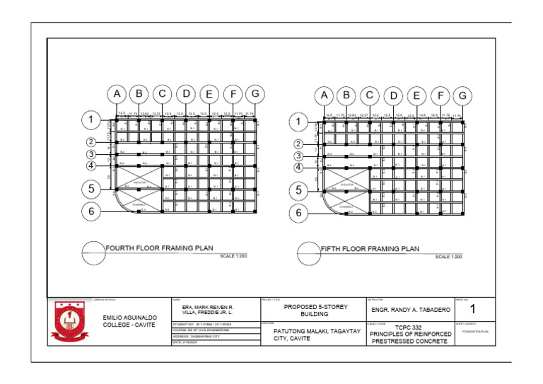 Proposed 5-Storey Building Plan | PDF | Civil Engineering | Structural ...