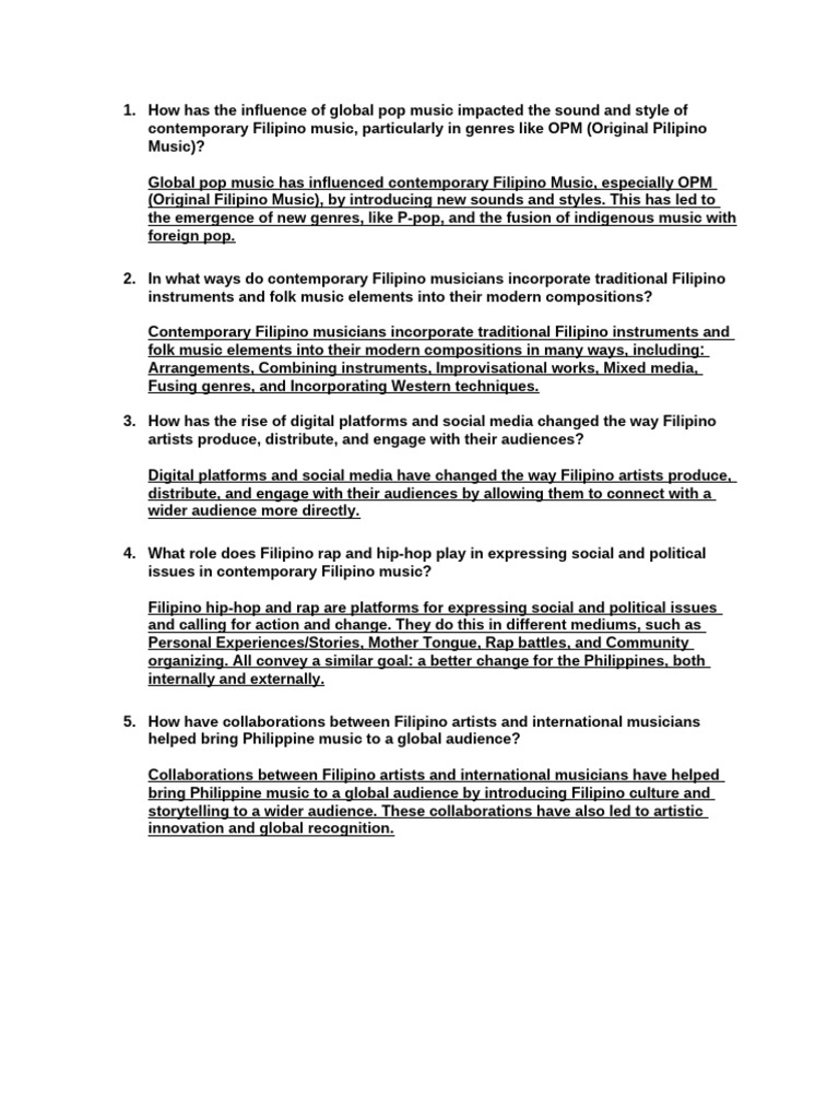 Impact of Global Pop on Filipino Music | PDF