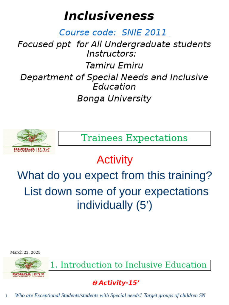 Understanding Inclusive Education Basics | PDF | Visual Impairment | Speech