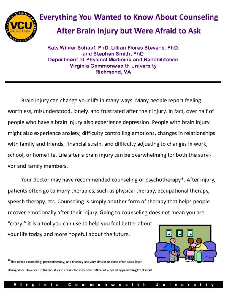 Counseling After Brain Injury FAQ | PDF | Mental Health Professional ...