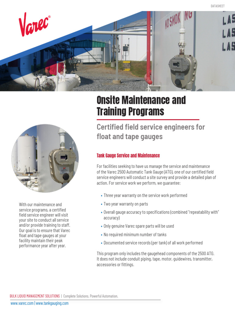 Varec Tank Gauge Maintenance Services | PDF