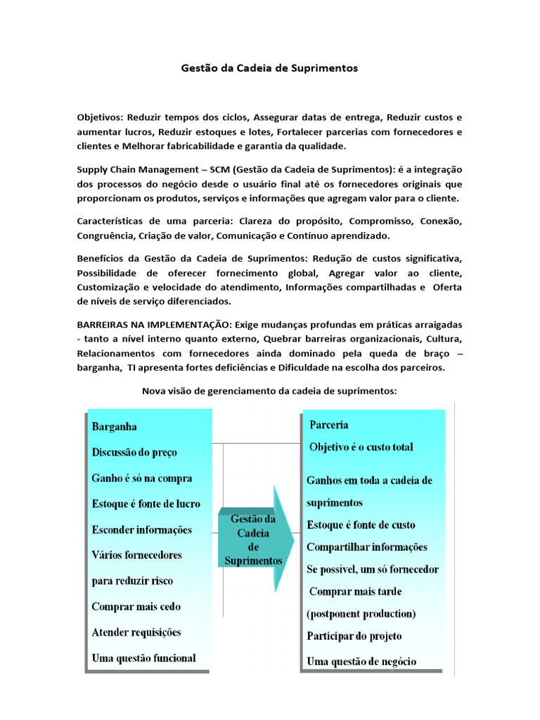 Gestão Eficiente da Cadeia de Suprimentos | PDF