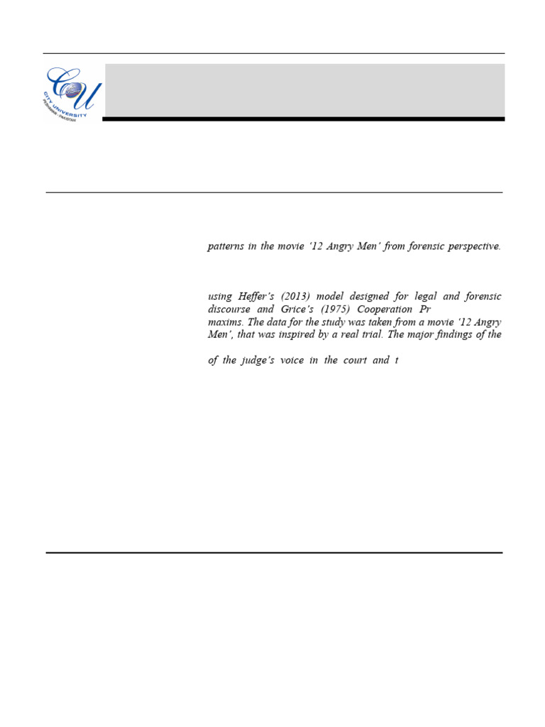 Forensic Analysis of 12 Angry Men | PDF | Courtroom | Judiciaries