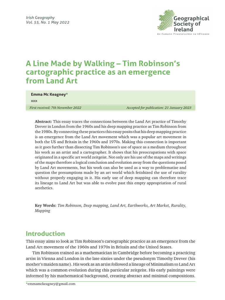 Tim Robinson: Land Art to Deep Mapping | PDF | Landscape