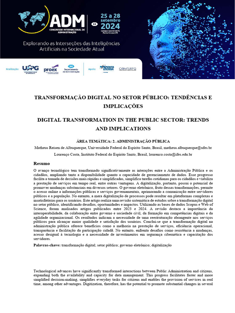 Transformaçao Digital No Setor Publico | PDF | Governança | Computação ...