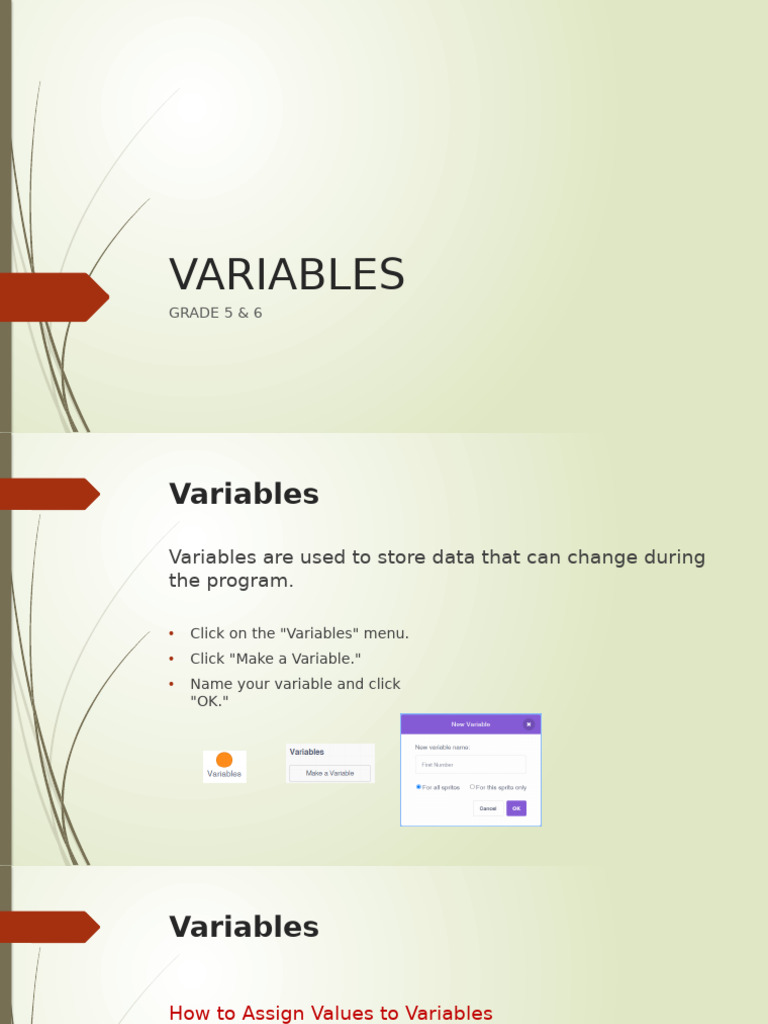 VARIABLES Year 5 & 6 - 1737376932 | PDF