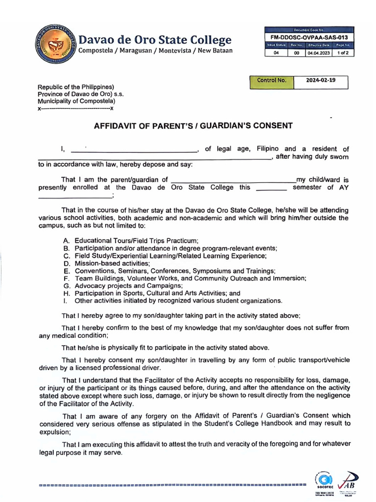 Parents Consent | PDF