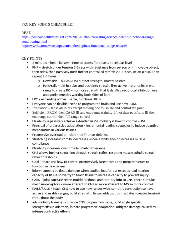 FRC Key Points: PAILS and RAILS Explained | PDF | Neuroscience ...