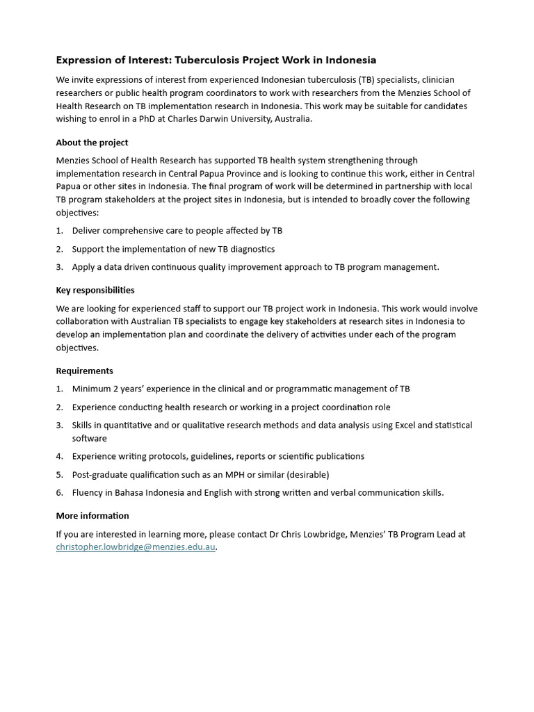 EOI - TB Project | PDF