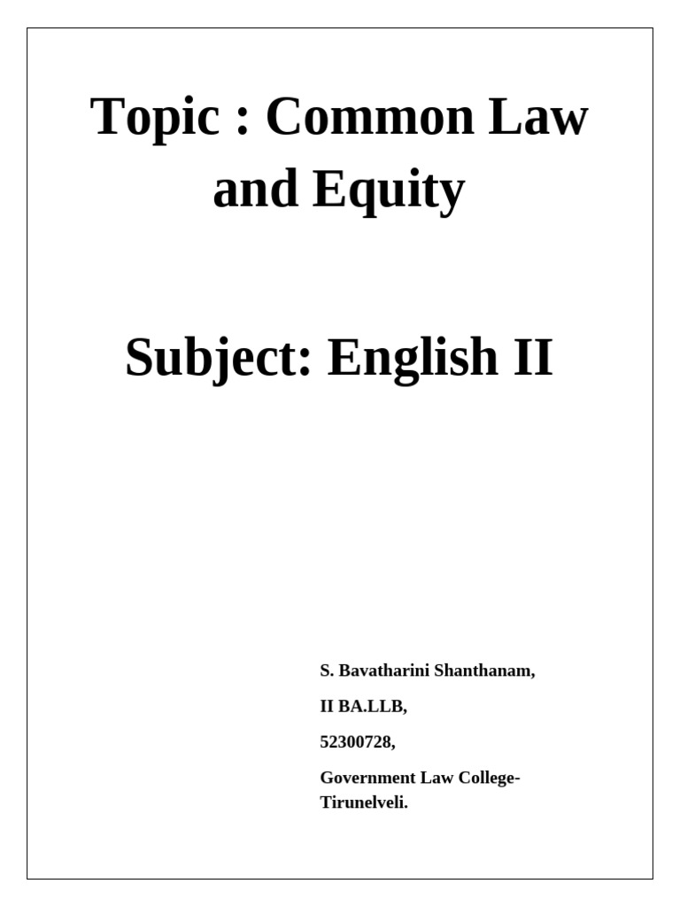 Common Law and Equity | PDF | Vowel | Phonetics