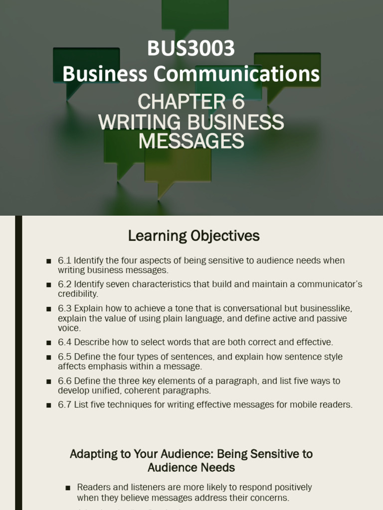 Effective Business Message Writing | PDF | Sentence (Linguistics ...