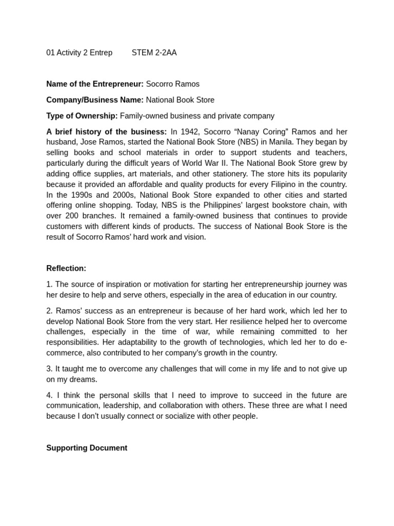Socorro Ramos: National Book Store Success | PDF