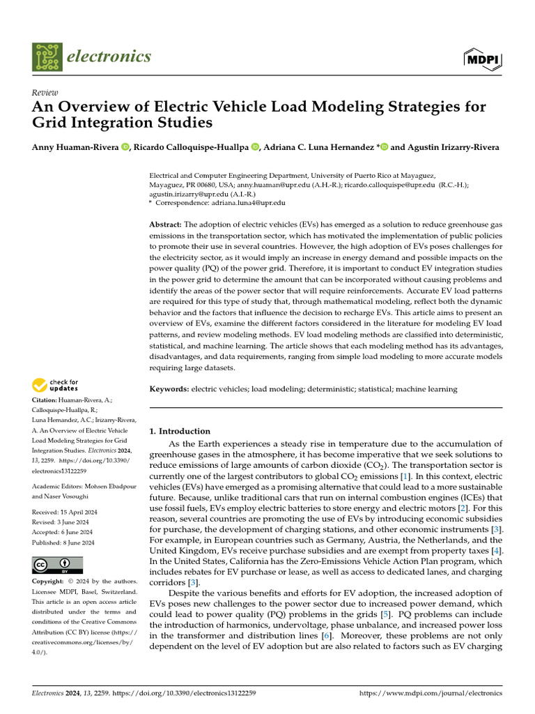 EV Load Modeling for Grid Integration | PDF | Electric Vehicle | Plug ...