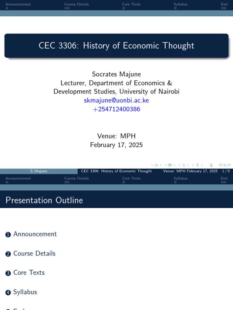 CEC 3306: History of Economic Thought | PDF | Economics | Neoclassical ...