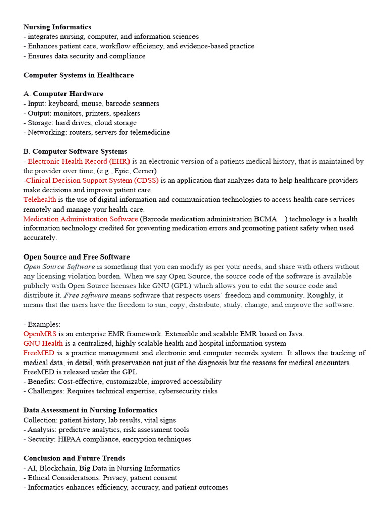 Nursing Informatics: Enhancing Patient Care | PDF | Electronic Health ...